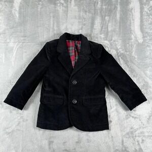 The Children's Place Velvet Blazer Boys 3T Black Preppy Dark Academia